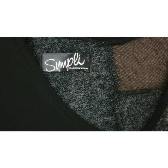 Sympli Tangent Tunic Sweater Mixed Media Lagenlook Hem Mesh Sleeve Knit Top 6-8 - Picture 12 of 12